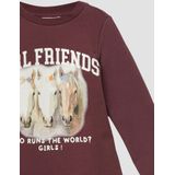 Sweatshirt - A-lijn - Glansprint - Verlengde Achterkant