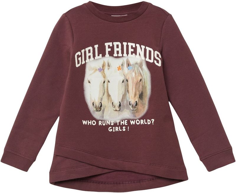 Sweatshirt - A-lijn - Glansprint - Verlengde Achterkant