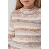 Gebreide Trui - Gestreept - Losse Pasvorm - Ronde Hals - Wijde Mouwen