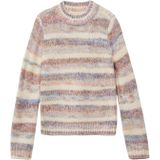 Gebreide Trui - Gestreept - Losse Pasvorm - Ronde Hals - Wijde Mouwen