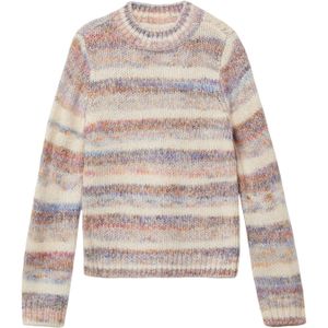 Gebreide Trui - Gestreept - Losse Pasvorm - Ronde Hals - Wijde Mouwen