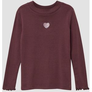 T-Shirt - Katoenmix - Slim Fit - Met Borduursel van Glittergaren