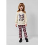 Sweatshirt - Glitter Kerstprint - Katoenmix - Met Gevoerde Capuchon