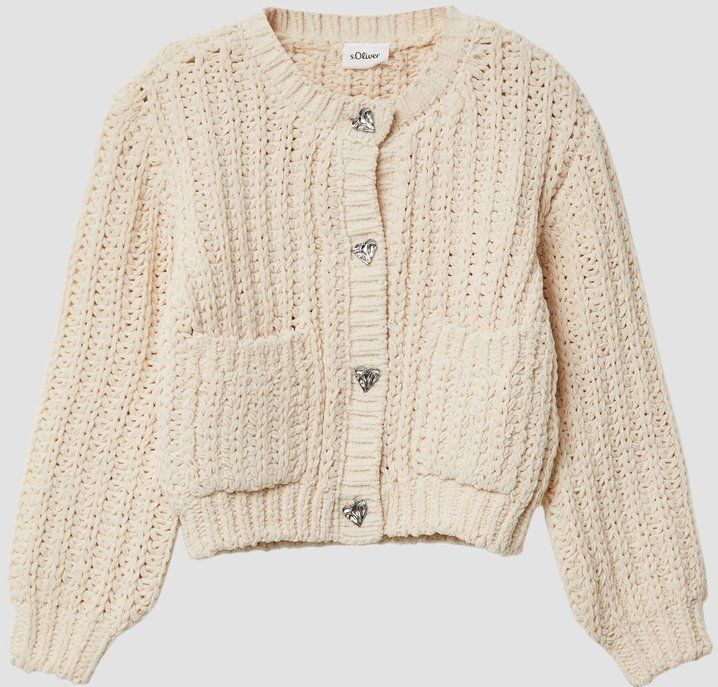 Vest - Cardigan - Losvallend - Met Hartvormige Metalen Knopen