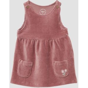 Jurk - Corduroy - Met Bloemenborduursel - Verstelbare Bandjes - Zachte Katoenmix