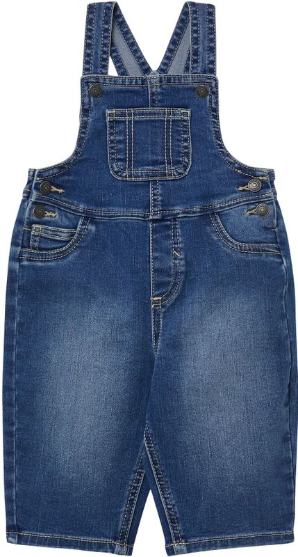 Denim Tuinbroek - Gewassen Afwerking - 5-Pocket Ontwerp - Relaxte Pasvorm