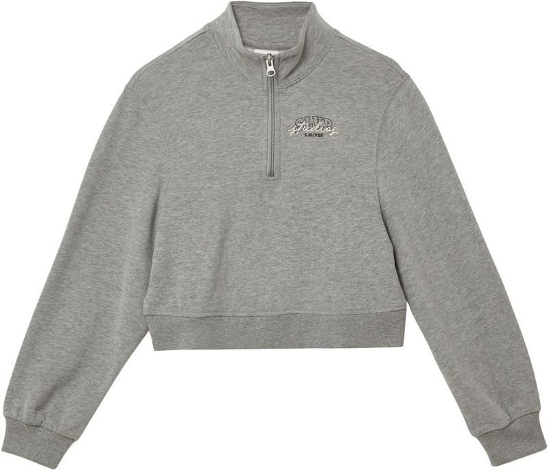 Sweatshirt - Cropped - Met Opstaande Kraag - Zacht - Geribde Boorden