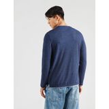 s.Oliver - Henleyshirt - Blauw - Lange Mouwen - 3-knoopsmodel