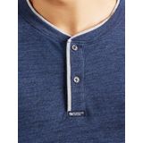 s.Oliver - Henleyshirt - Blauw - Lange Mouwen - 3-knoopsmodel