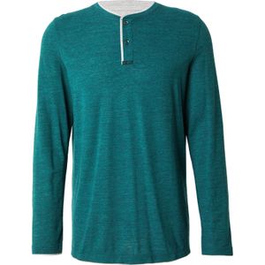 s.Oliver - Henleyshirt - Bottle Green - Lange Mouwen - 3-knoopsmodel
