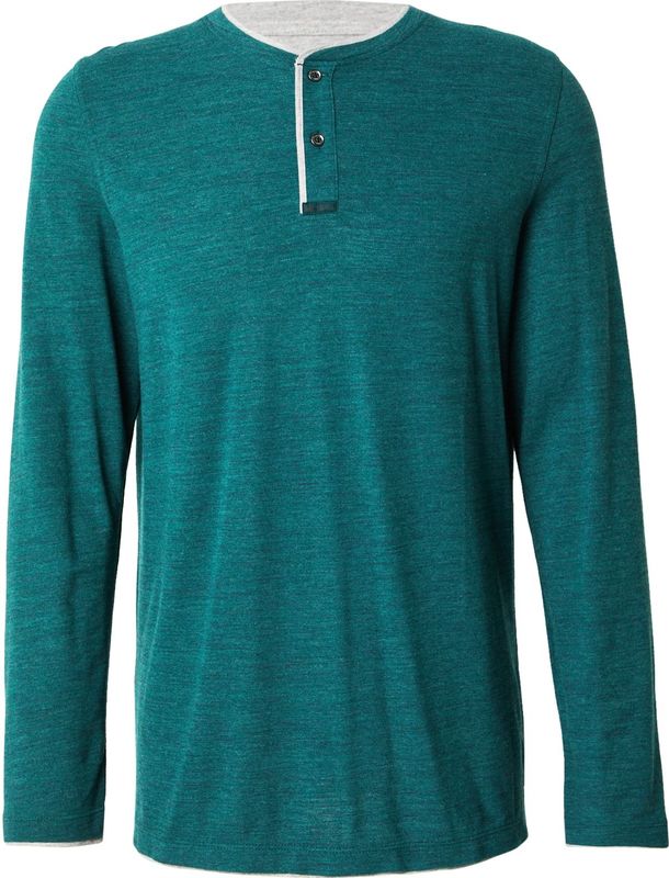 s.Oliver - Henleyshirt - Bottle Green - Lange Mouwen - 3-knoopsmodel
