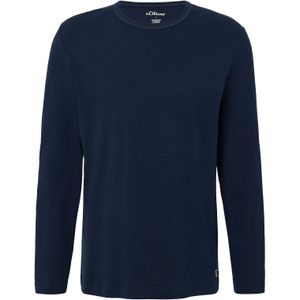 s.Oliver - Shirt - Donkerblauw - Lange Mouw - Normale Pasvorm
