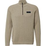 s.Oliver - Schipperstrui - DARK STONE BEIGE - Lange Mouwen - Ritssluiting