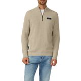 s.Oliver - Schipperstrui - DARK STONE BEIGE - Lange Mouwen - Ritssluiting