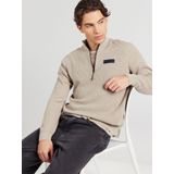 s.Oliver - Schipperstrui - DARK STONE BEIGE - Lange Mouwen - Ritssluiting