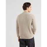 s.Oliver - Schipperstrui - DARK STONE BEIGE - Lange Mouwen - Ritssluiting