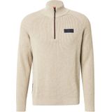 s.Oliver - Schipperstrui - DARK STONE BEIGE - Lange Mouwen - Ritssluiting