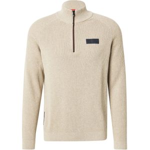 s.Oliver - Schipperstrui - DARK STONE BEIGE - Lange Mouwen - Ritssluiting