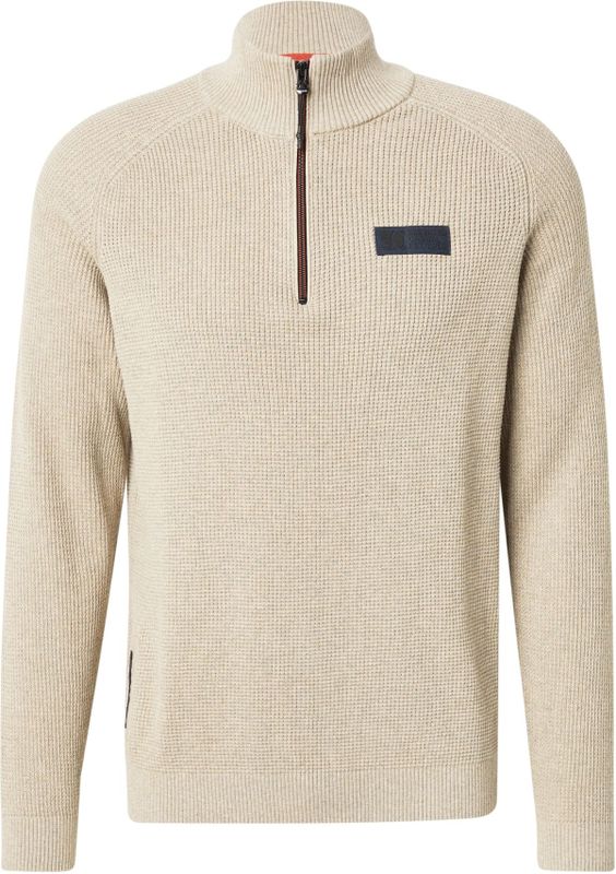 s.Oliver - Schipperstrui - DARK STONE BEIGE - Lange Mouwen - Ritssluiting