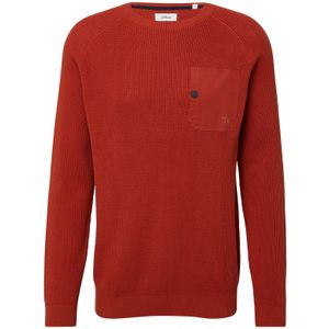 Gebreide Trui - Mustermix - Raglanmouwen - Met Borstzak en Drukknop