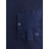 Gebreide Trui - Mustermix - Raglanmouwen - Rippbündchen - Met Borstzak en Drukknop