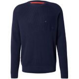 Gebreide Trui - Mustermix - Raglanmouwen - Rippbündchen - Met Borstzak en Drukknop