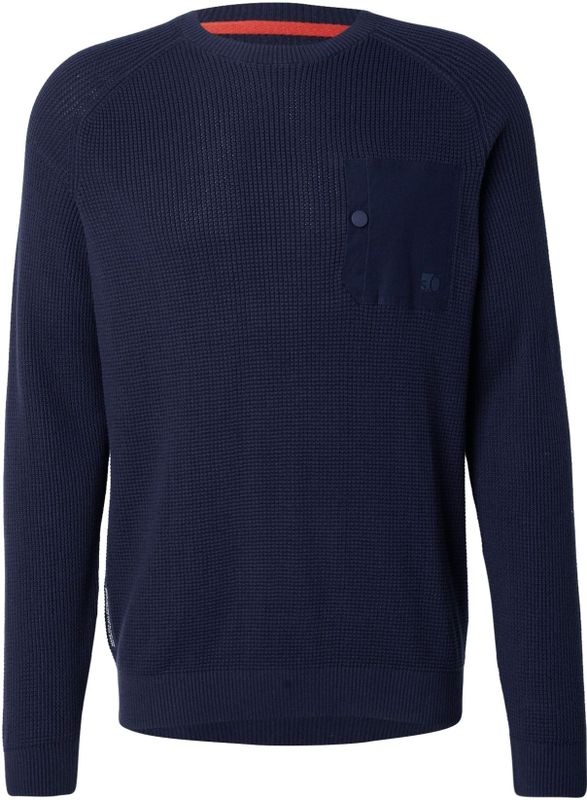 Gebreide Trui - Mustermix - Raglanmouwen - Rippbündchen - Met Borstzak en Drukknop