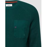 Gebreide Trui - Mustermix - Raglanmouwen - Rippbündchen - Met Borstzak en Drukknop