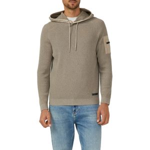 s.Oliver - Gebreide Trui - DARK STONE BEIGE - Met Capuchon