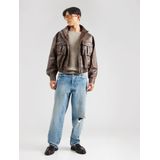 Gebreide Trui - Mustermix - Raglanärmels - Met Borstzak en Drukknop