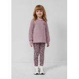 Sweatshirt - Geborsteld Katoen - A-lijn Vorm - Wijde Mouwen - Glitter- en Schuimprints