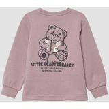 Sweatshirt - Geborsteld Katoen - A-lijn Vorm - Wijde Mouwen - Glitter- en Schuimprints