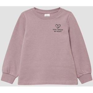 Sweatshirt - Geborsteld Katoen - A-lijn Vorm - Wijde Mouwen - Glitter- en Schuimprints