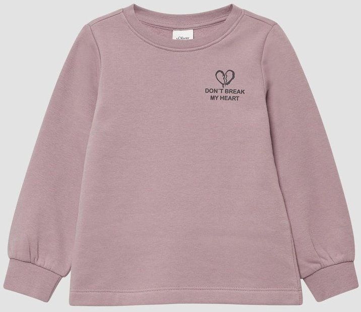 Sweatshirt - Geborsteld Katoen - A-lijn Vorm - Wijde Mouwen - Glitter- en Schuimprints