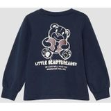 Sweatshirt - Geborsteld Katoen - A-lijn Vorm - Wijde Mouwen - Glitter- en Schuimprints