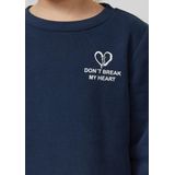 Sweatshirt - Geborsteld Katoen - A-lijn Vorm - Wijde Mouwen - Glitter- en Schuimprints