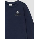 Sweatshirt - Geborsteld Katoen - A-lijn Vorm - Wijde Mouwen - Glitter- en Schuimprints