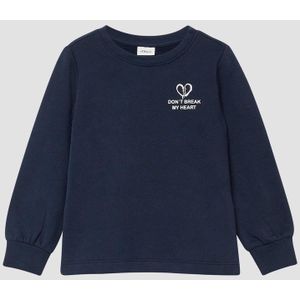 Sweatshirt - Geborsteld Katoen - A-lijn Vorm - Wijde Mouwen - Glitter- en Schuimprints