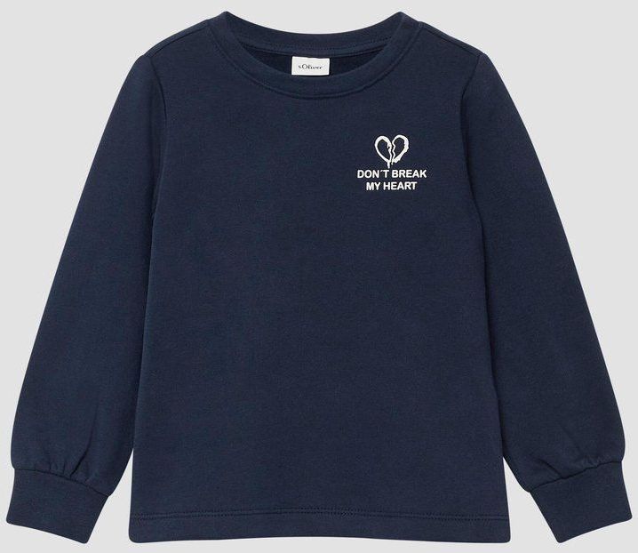 Sweatshirt - Geborsteld Katoen - A-lijn Vorm - Wijde Mouwen - Glitter- en Schuimprints