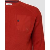 Gebreide Trui - Met Raglanärmels - Met Rippbündchen - Met Opgezette Borsttas