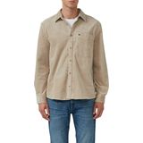 s.Oliver - Regular Fit - Overhemd - Beige - Lange Mouwen - Corduroy