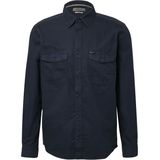 s.Oliver - Overhemd - Donkerblauw - Lange Mouwen - Met Decoratieve Stiksels