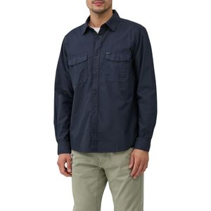 s.Oliver - Overhemd - Donkerblauw - Lange Mouwen - Met Decoratieve Stiksels