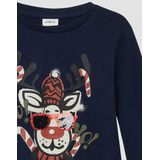 s.Oliver - T-Shirt - Met Lange Mouwen - Kerstprint - Zacht Katoen