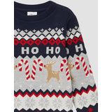 s.Oliver RED LABEL - Kersttrui - Donkerblauw/Grijs - Gebreide Truien