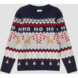 s.Oliver RED LABEL - Kersttrui - Donkerblauw/Grijs - Gebreide Truien
