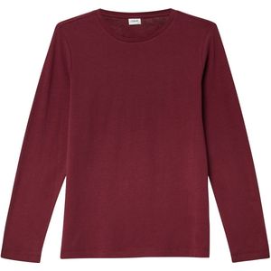 T-shirt - Katoen - Lange Mouwen - Normale Pasvorm - Geribde Ronde Hals