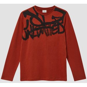 T-shirt - Lange Mouwen - Casual - Graffitiprint - Regular Fit - Katoen