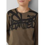 T-shirt - Lange Mouwen - Graffitiprint - Regular Fit - Katoen