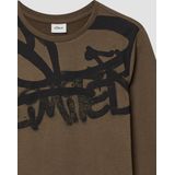 T-shirt - Lange Mouwen - Graffitiprint - Regular Fit - Katoen